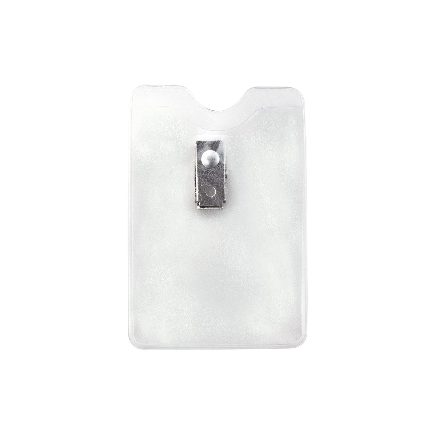 Vertical Clear Top Load Vinyl Badge Holder w/ 2 Hole Clip 1