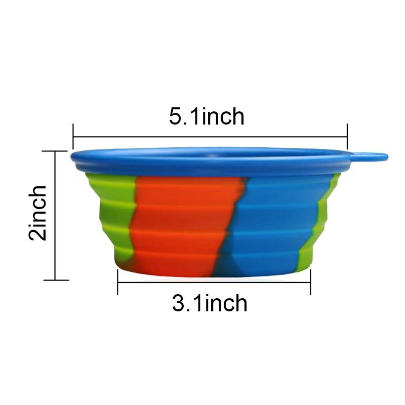 Folding Camouflage Pet Dog And Cat Silicone Bowl 6