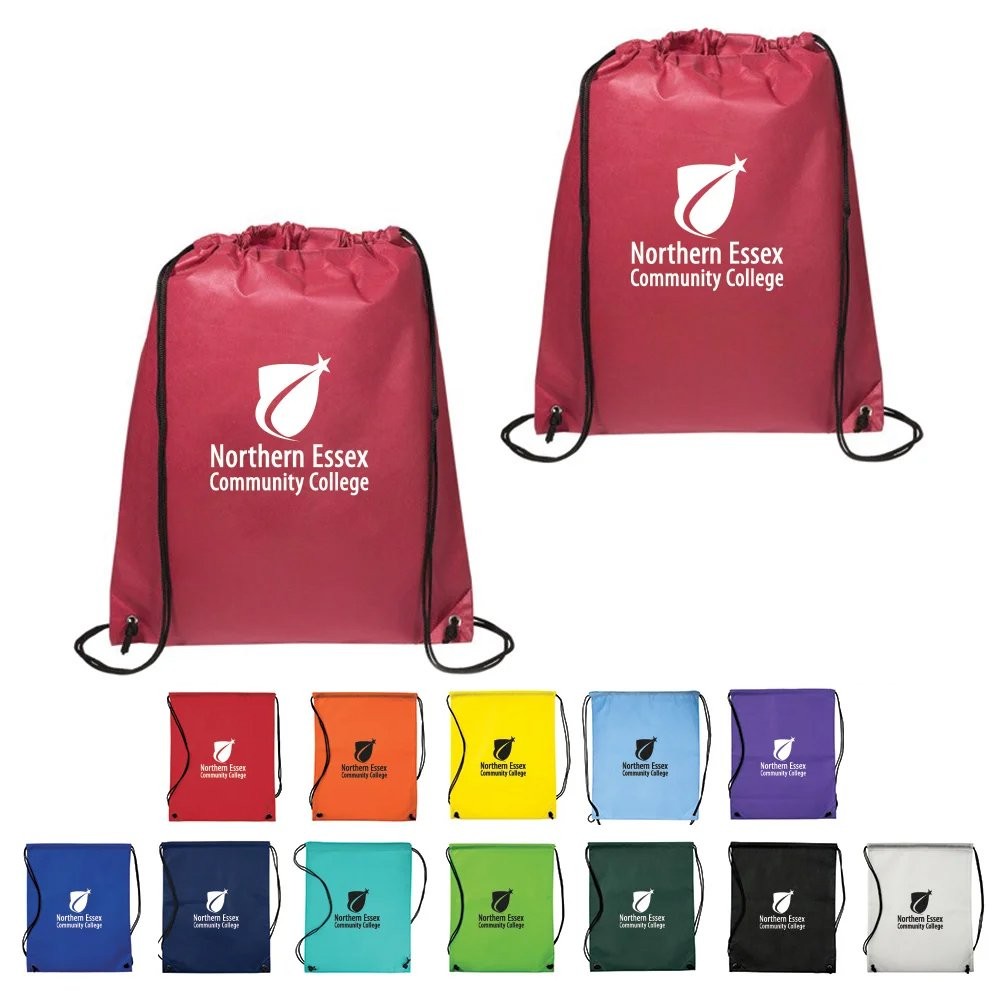 Non Woven Drawstring Cinch Backpack 14" X 17" 2
