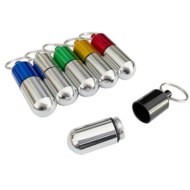 Metal Pill Box with Keychain 4