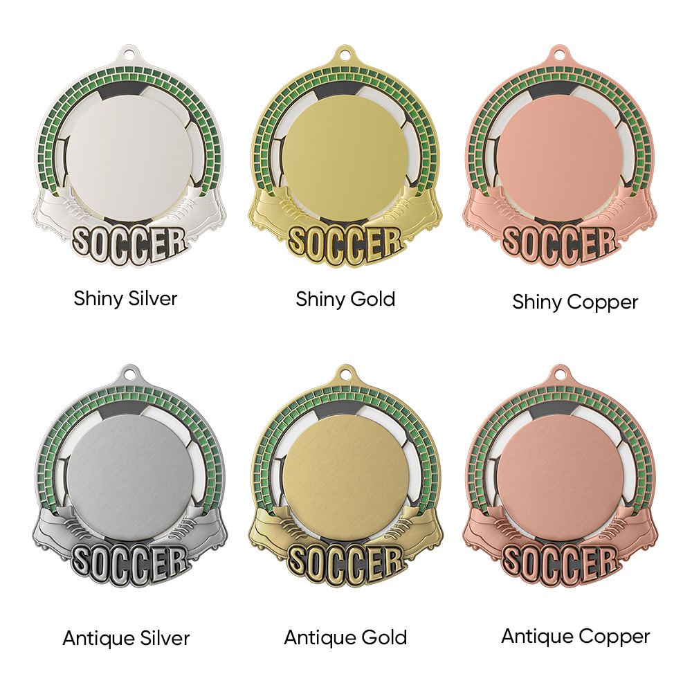 2" UV Printed Soccer Medals 16