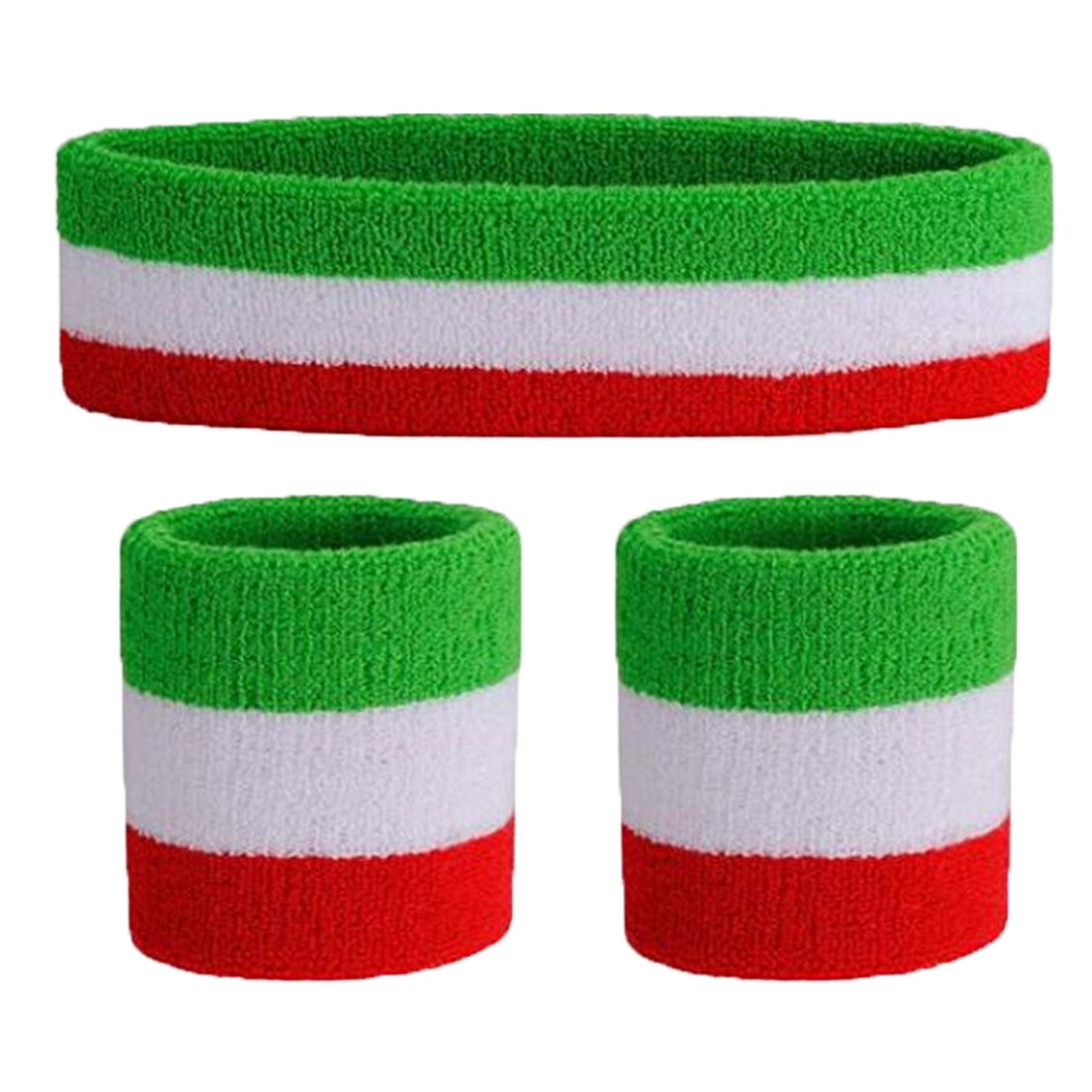 Terry Cotton Sports Headband Wristband Set 2