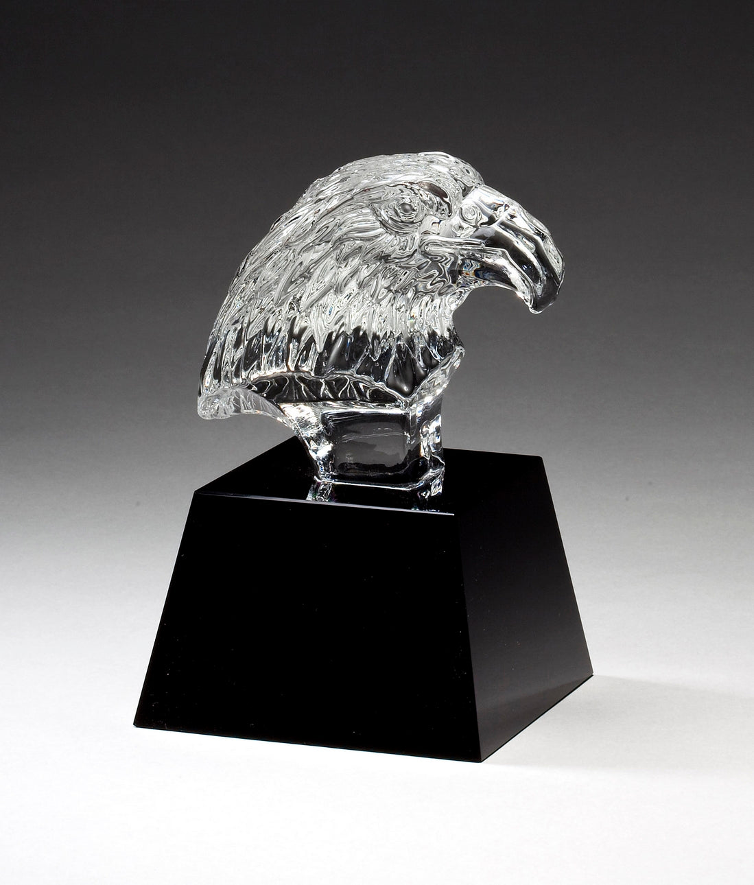 5.75" Clear Crystal Eagle Head On Black Pedestal Base 2