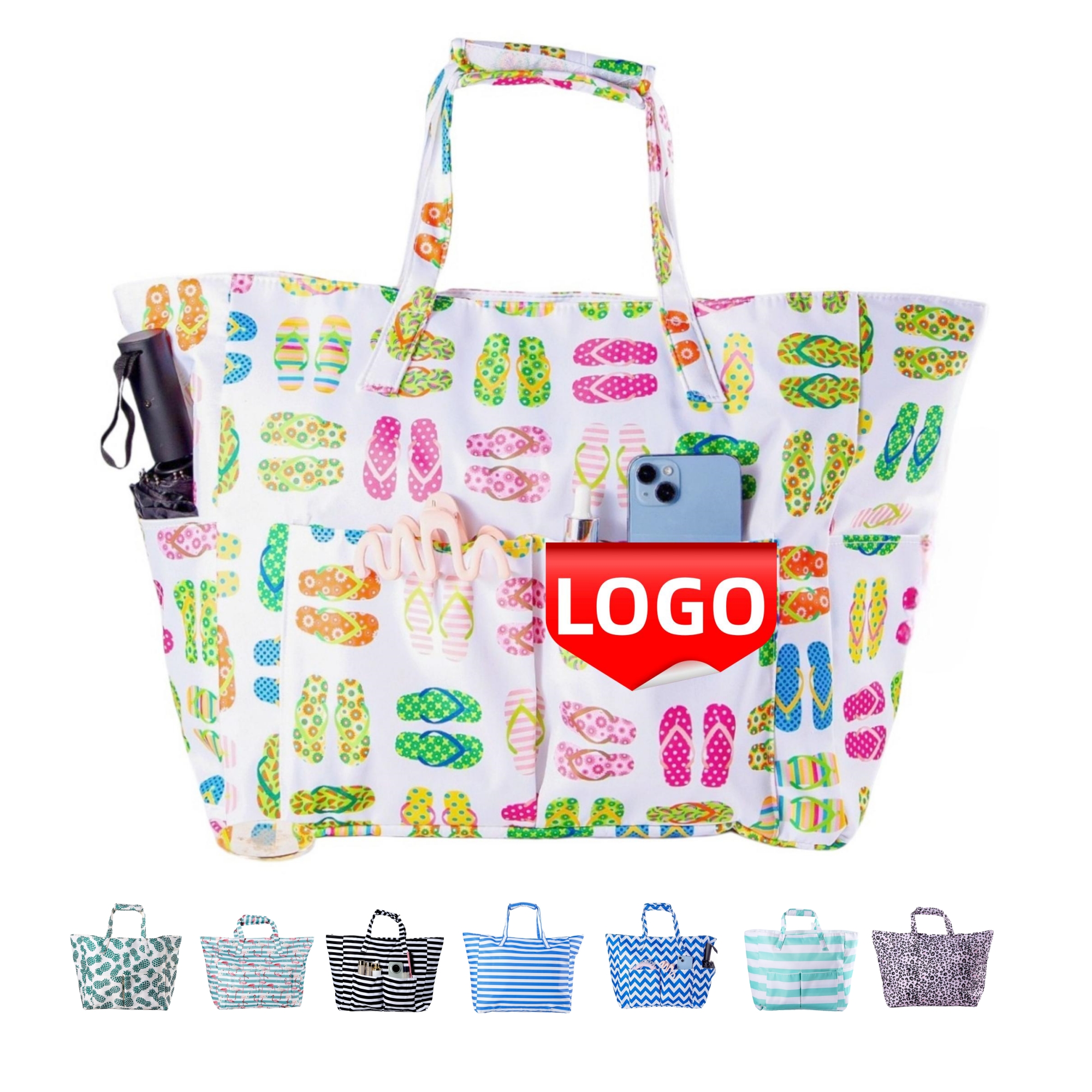 Oxford Cloth Waterproof Beach Tote Bag, custom tote bag with logo imprint 4