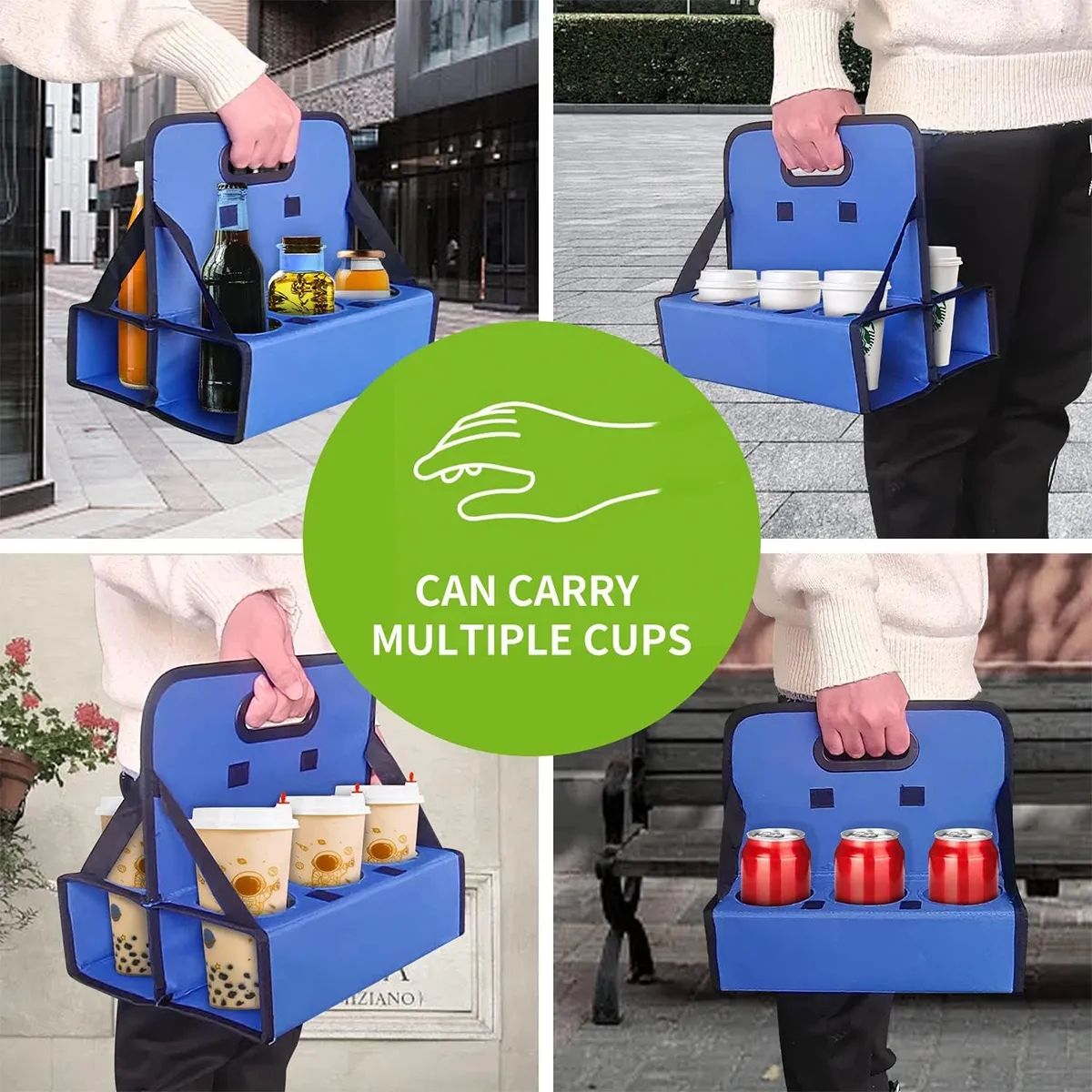 6-Holes Portable Reusable Handle Cup Carrier 6