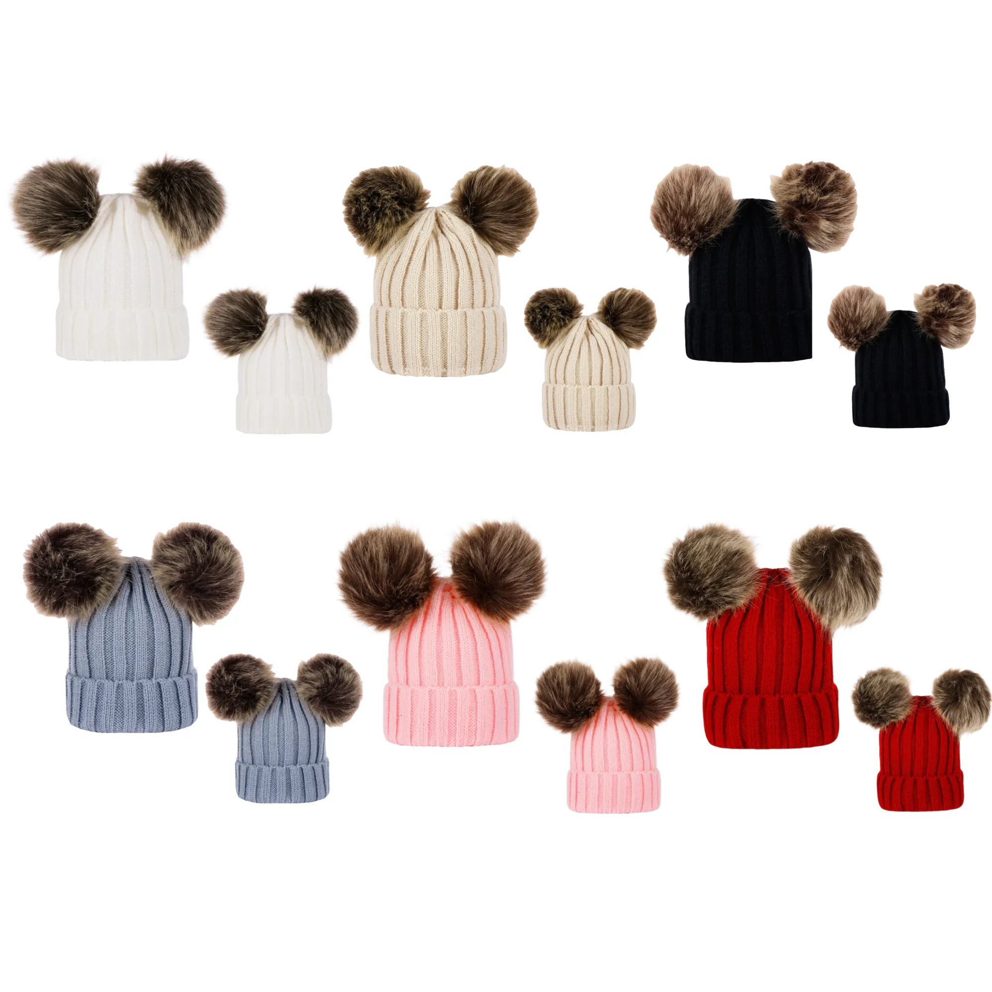 Parent Child Winter Knitted Beanie Hat 1