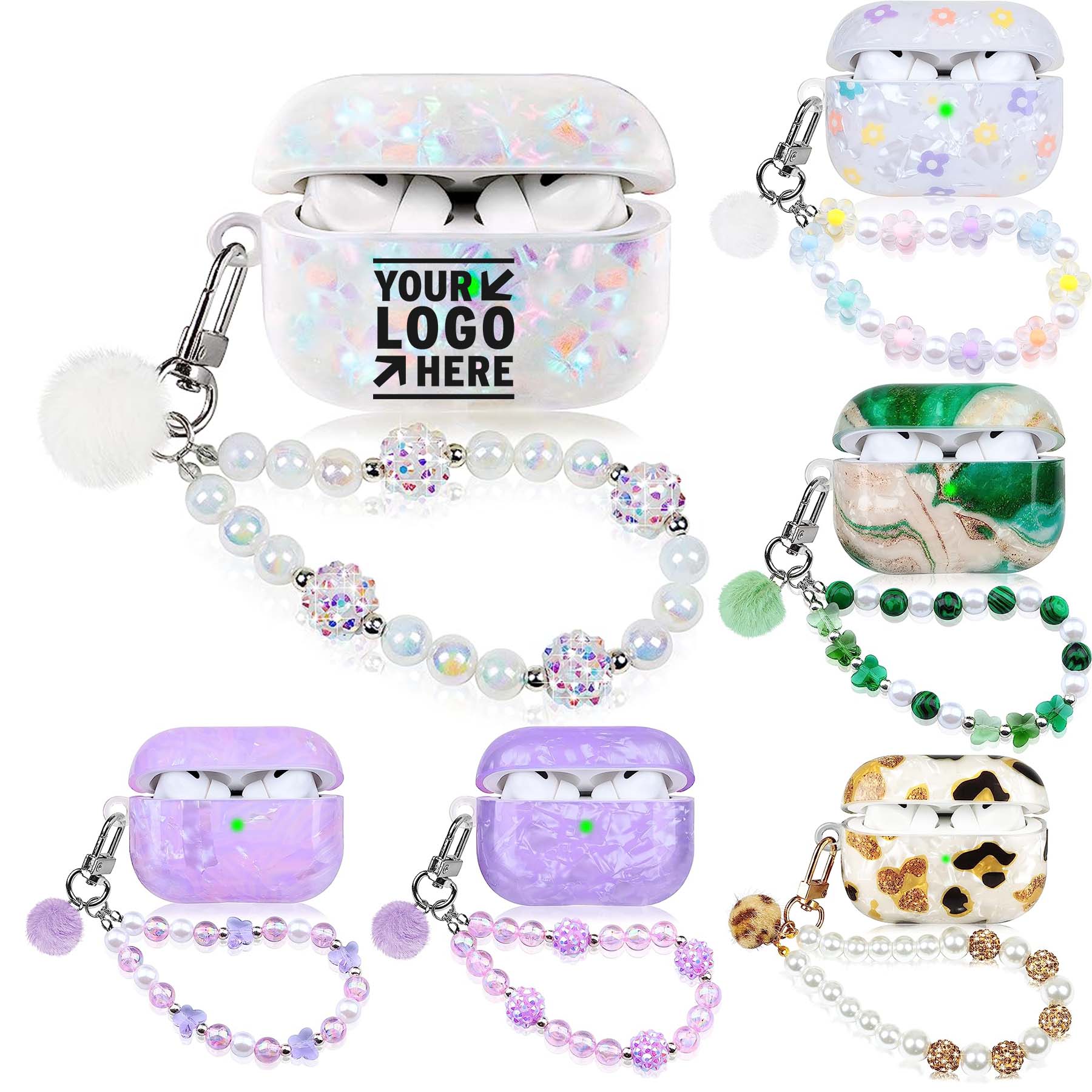 Cute Case for Airpod Pro 2 with Pearl Lanyard Girly Cover 2