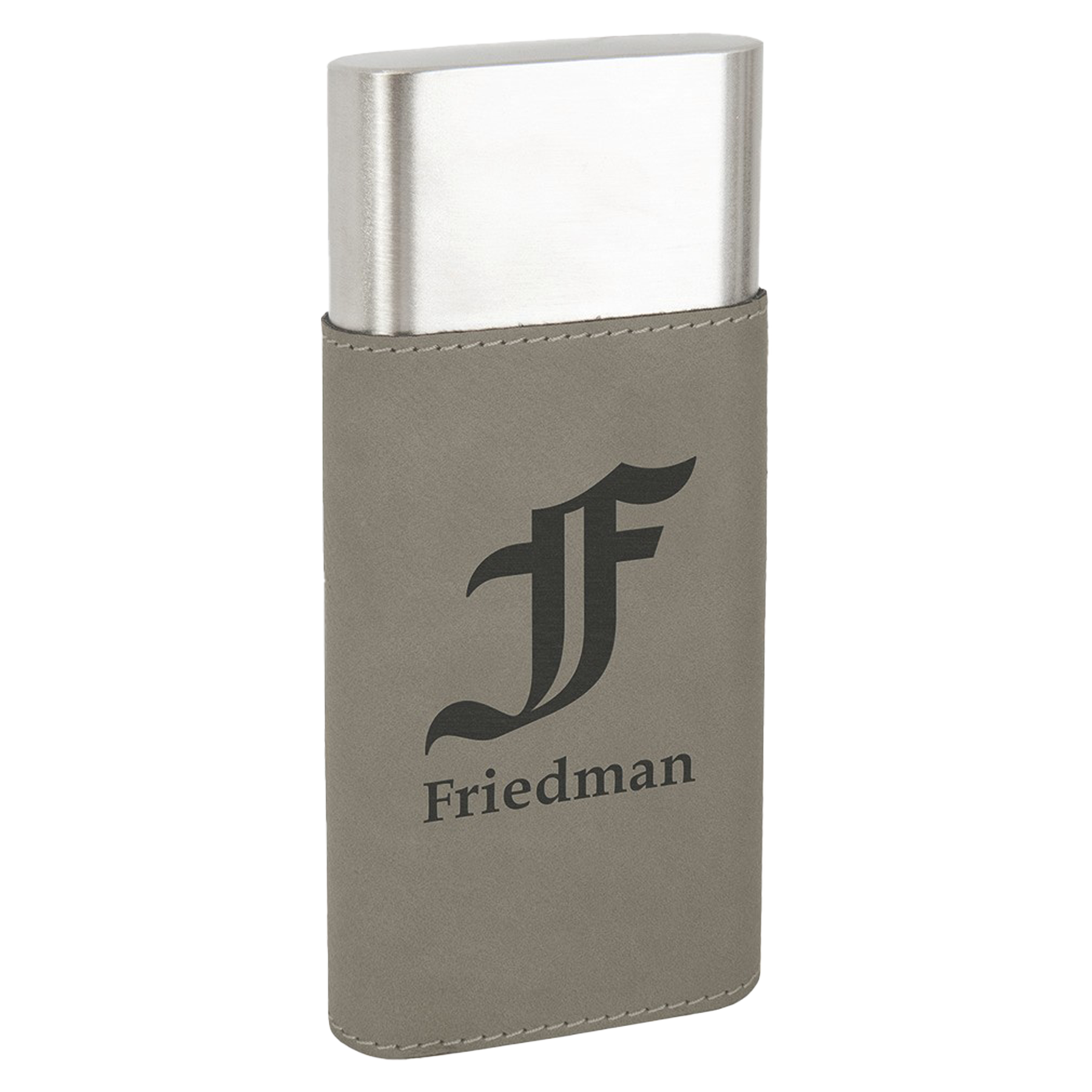 Gray Leatherette Cigar Case w/ Cutter