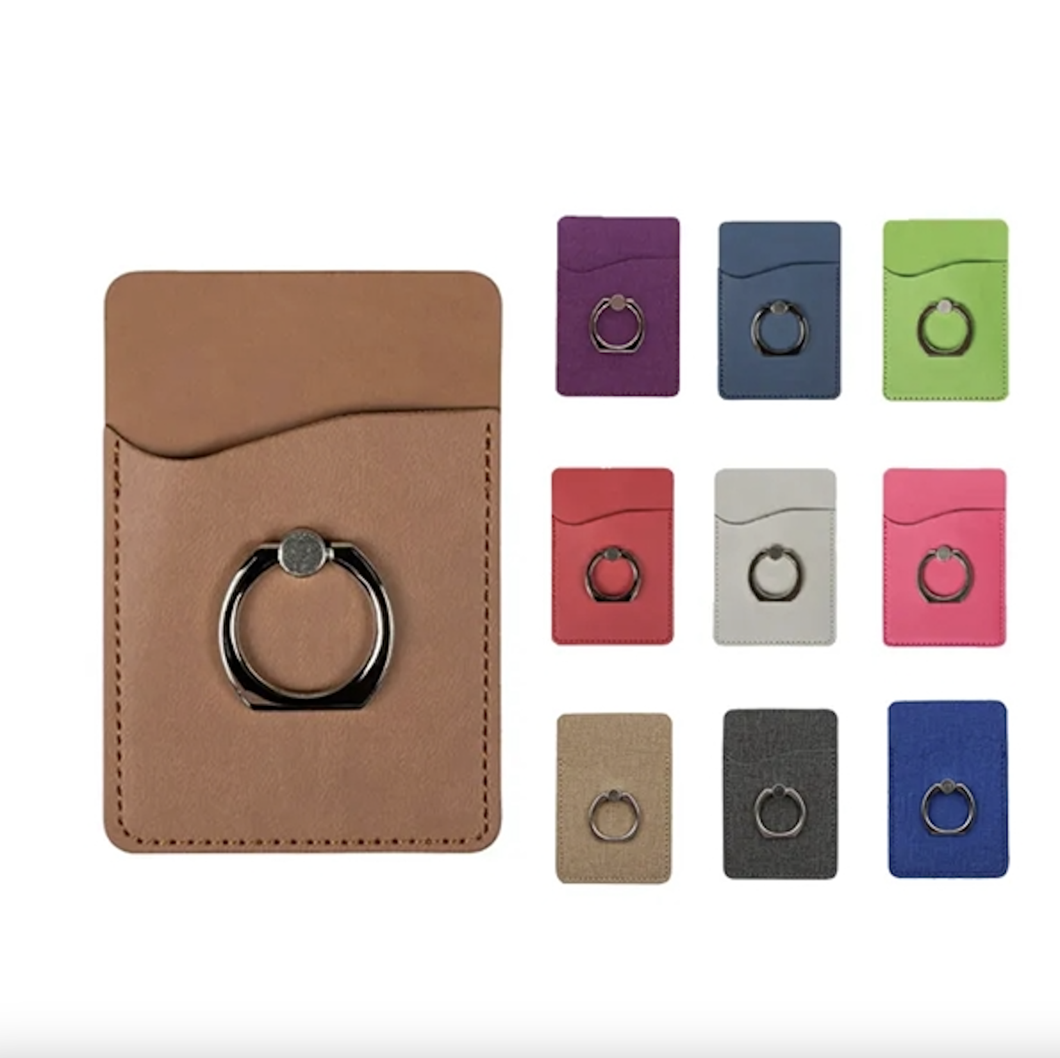 PU Leather Phone Holder w/ Ring Stand 2