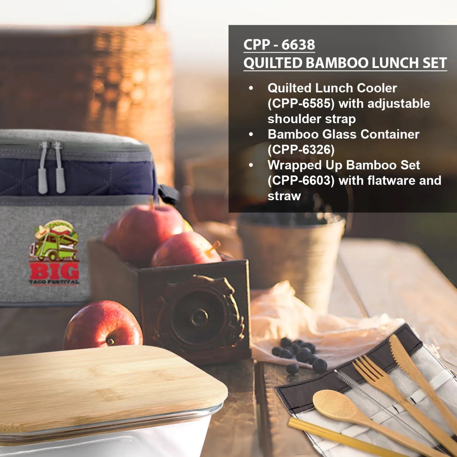 Quilted Bamboo Lunch Set 2