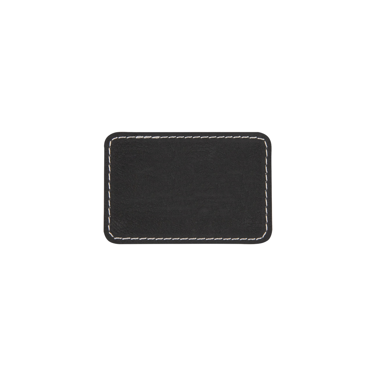3" x 2" Black/Silver Leatherette Rectangular Patch with Adhesive 1