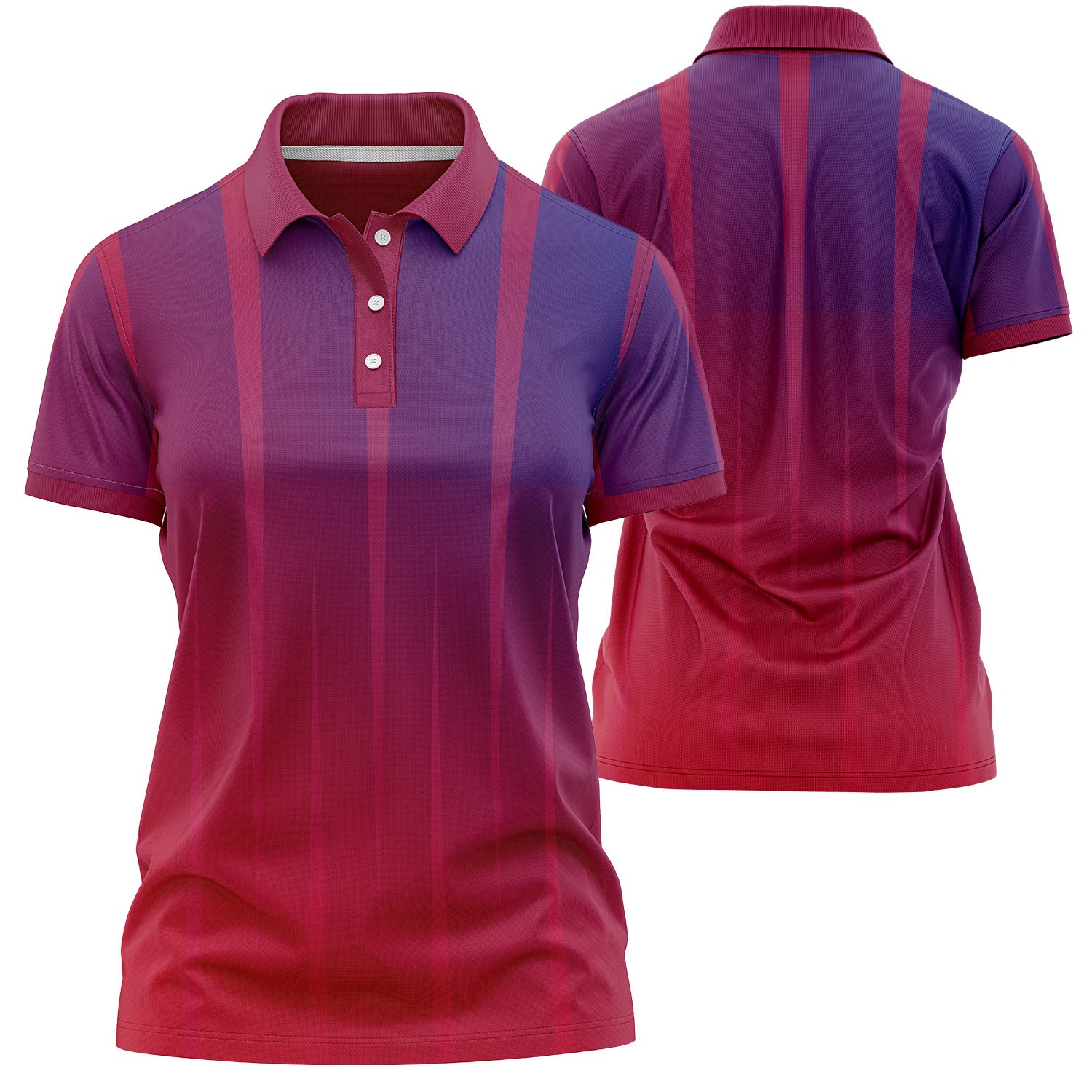 Women's 180 GSM Jersey Knit Cotton Feel Sublimation Polo T-shirt 3