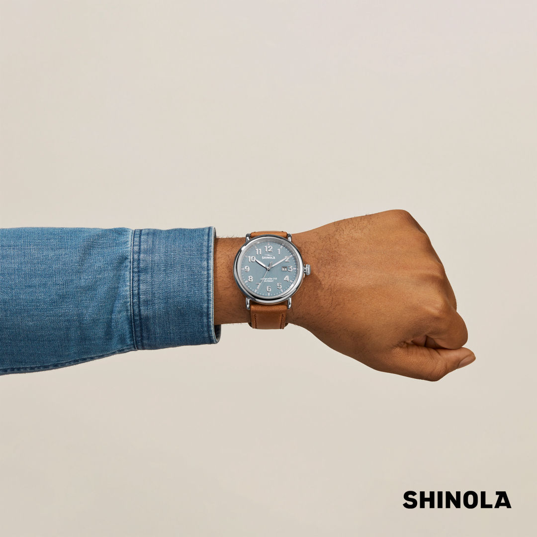Shinola® Runwell Watch - Stone Blue/Tan 2