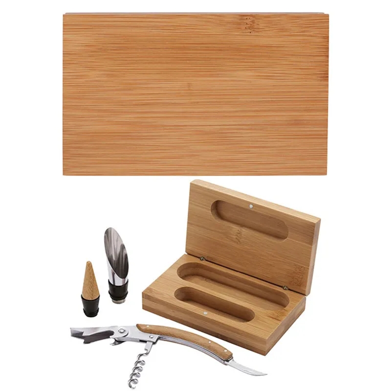 2-Piece Bamboo Wine Opener Set 3