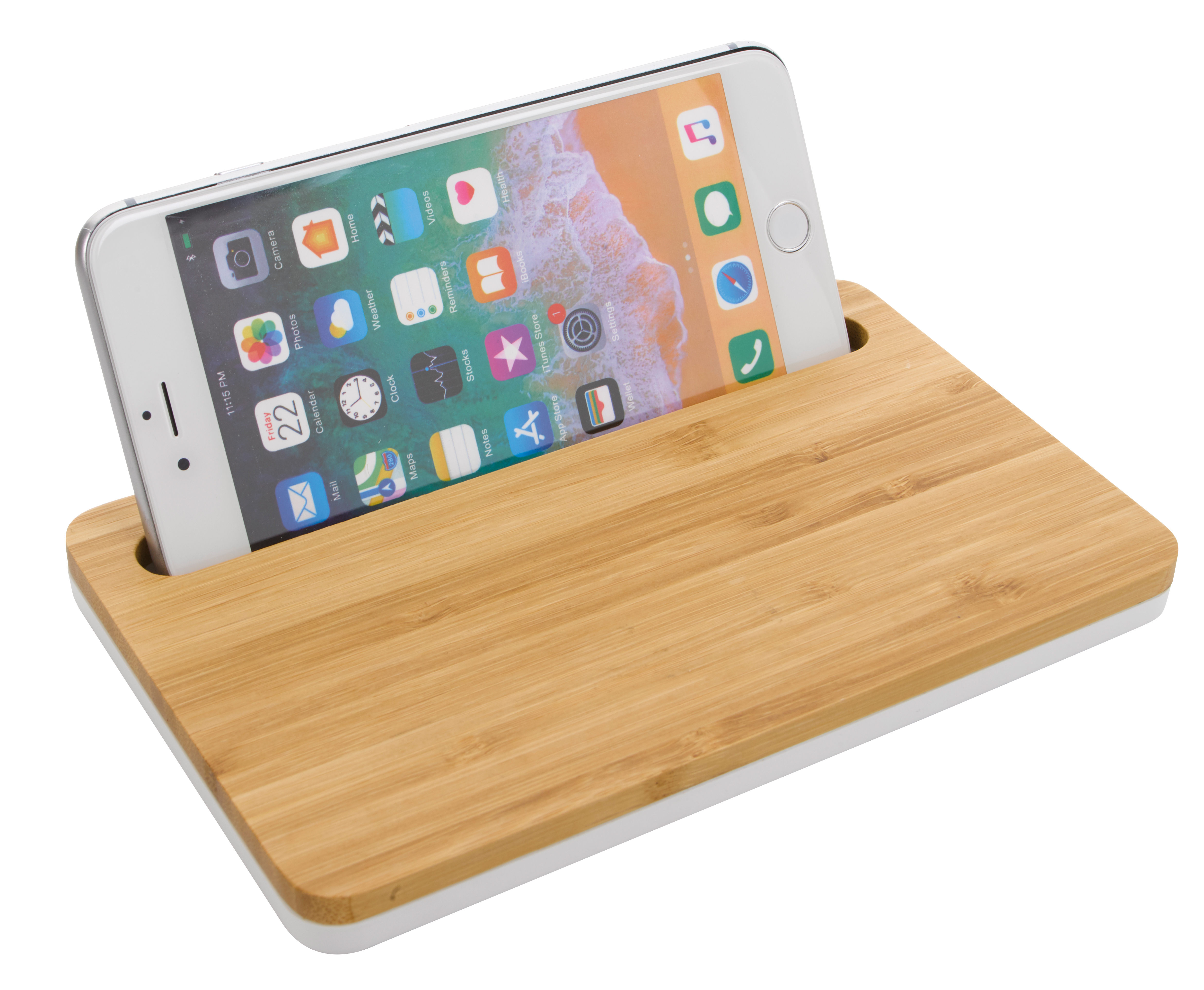 Bamboo Wireless Charging Pad with Phone Stand 6