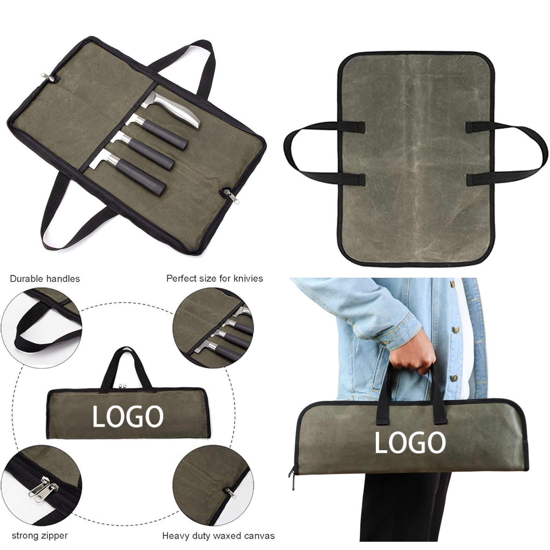 Canvas Chef Knife Roll Bag 2