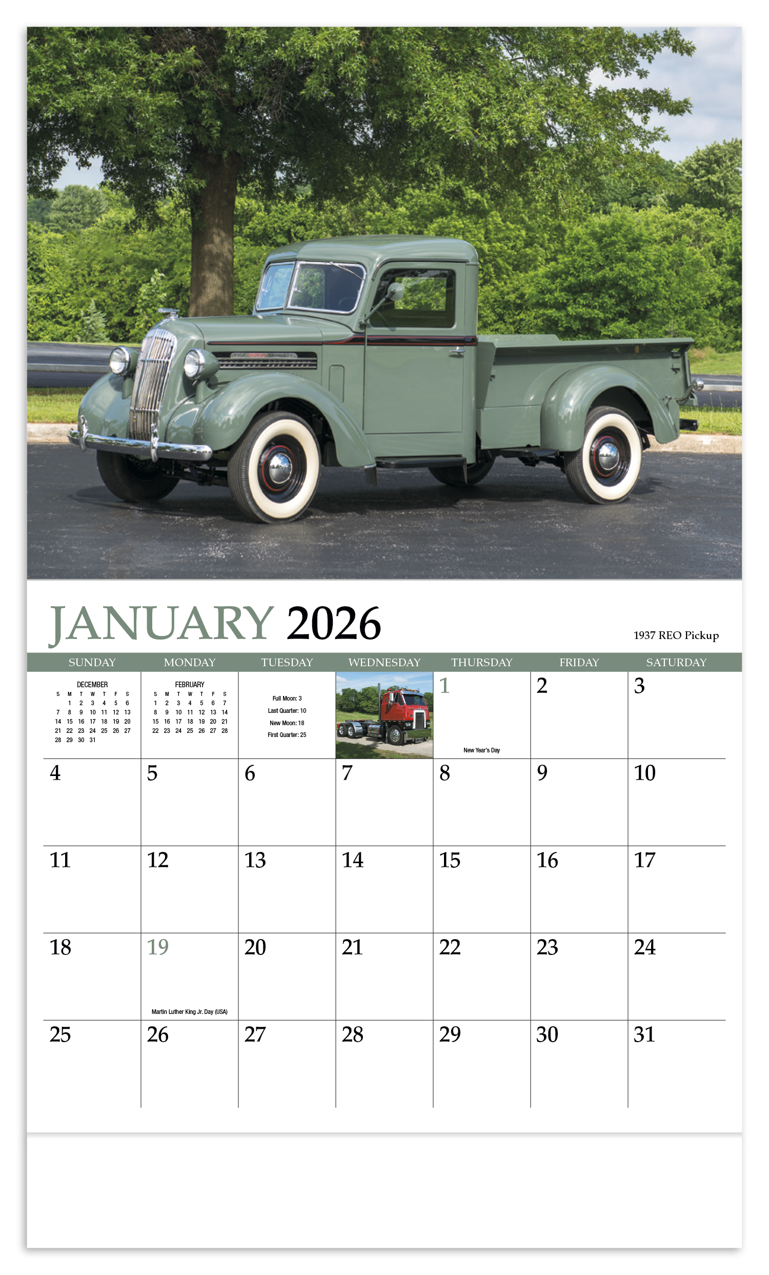 HotLine® Products Classic Trucks Appointment Calendar - Stapled 5