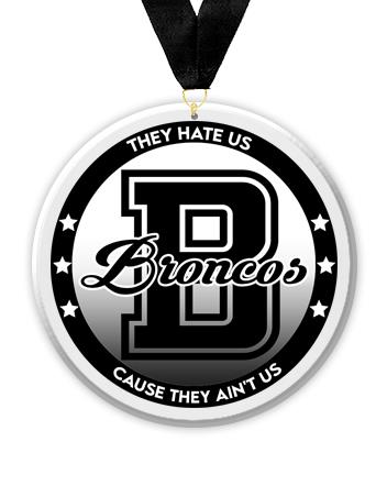 Acrylic Circle Medallions: Broncos 3" Size, .25" 2