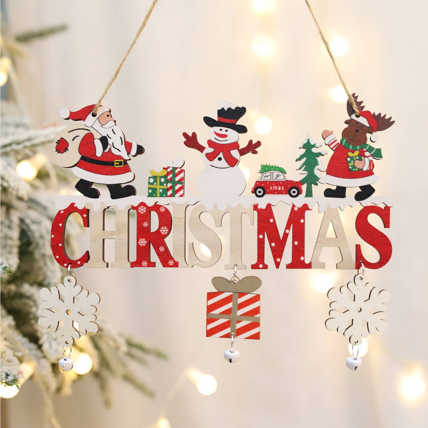 Christmas wooden pendant 4