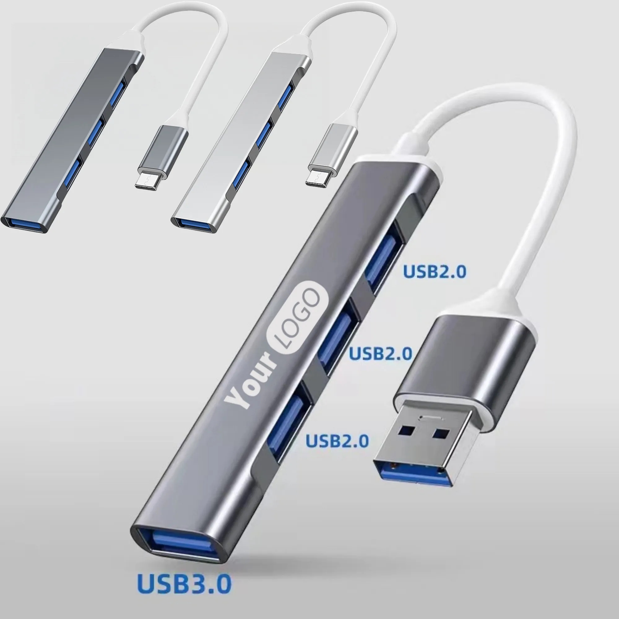 Custom Logo 4-In-1 Docking Station Hub USB Interface 2