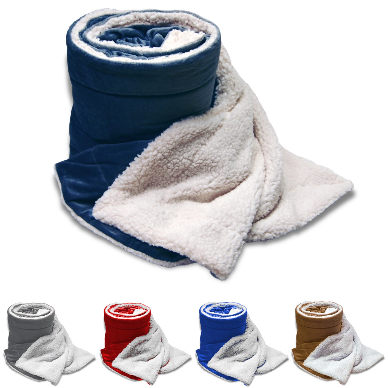 Embroidered Soft Oversized Mink Sherpa Blankets, 60" X 72" 2
