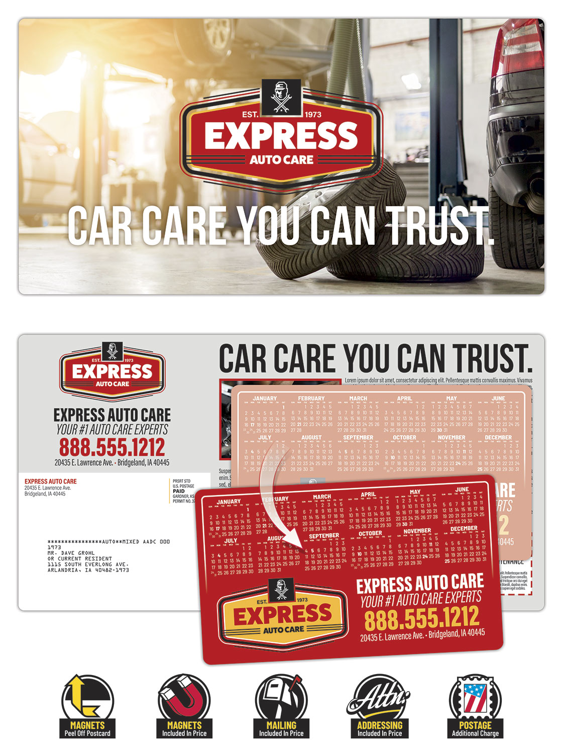 Magna-Peel Laminated Postcard (10.5x5.5; 14pt) with 3.5x6 Round Corner Magnet (25 mil) 2