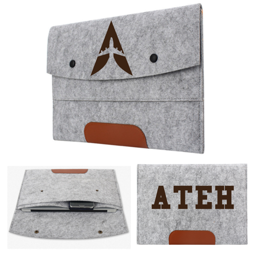 Felt Laptop Sleeve with PU Accent and 2-Button Closure 6