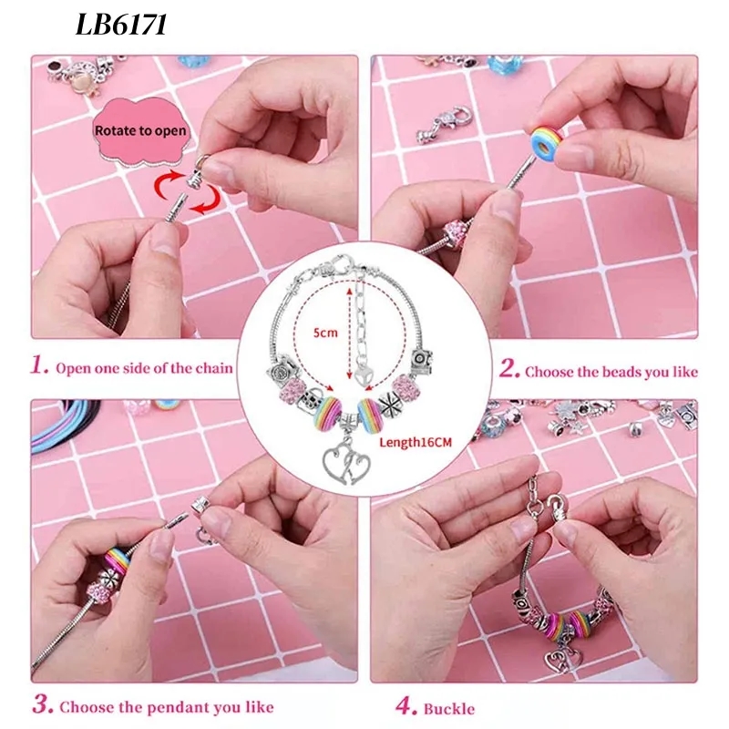 Charm Bracelet Making Kit Friendship Jewelry Set for Girls 2
