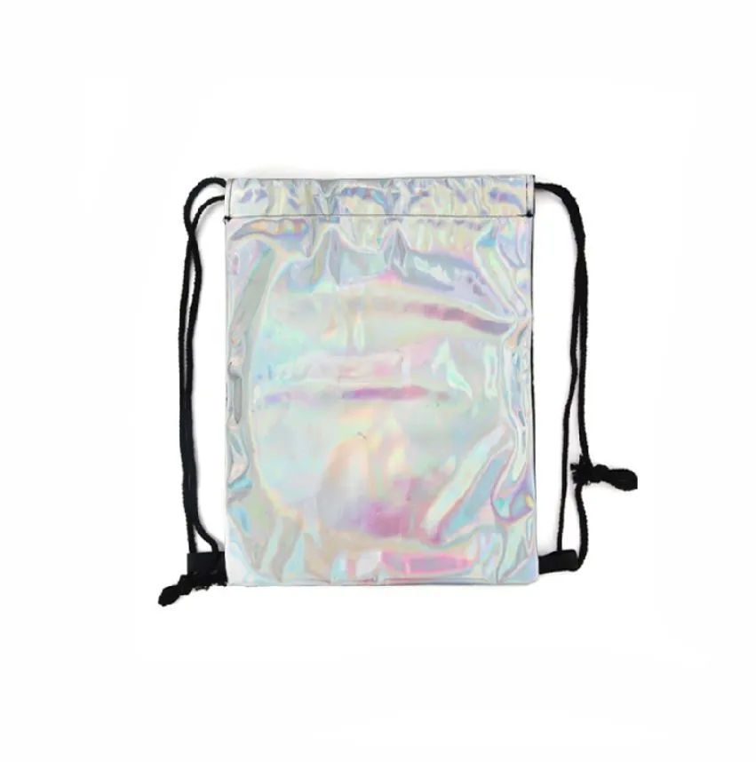Pu Metallic Sport Drawstring Backpack Bag 4