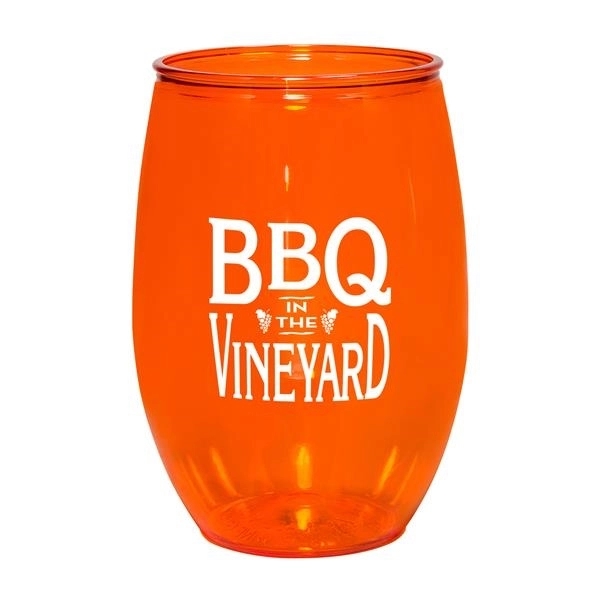 10 oz. Stemless Plastic Wine Glasses 1