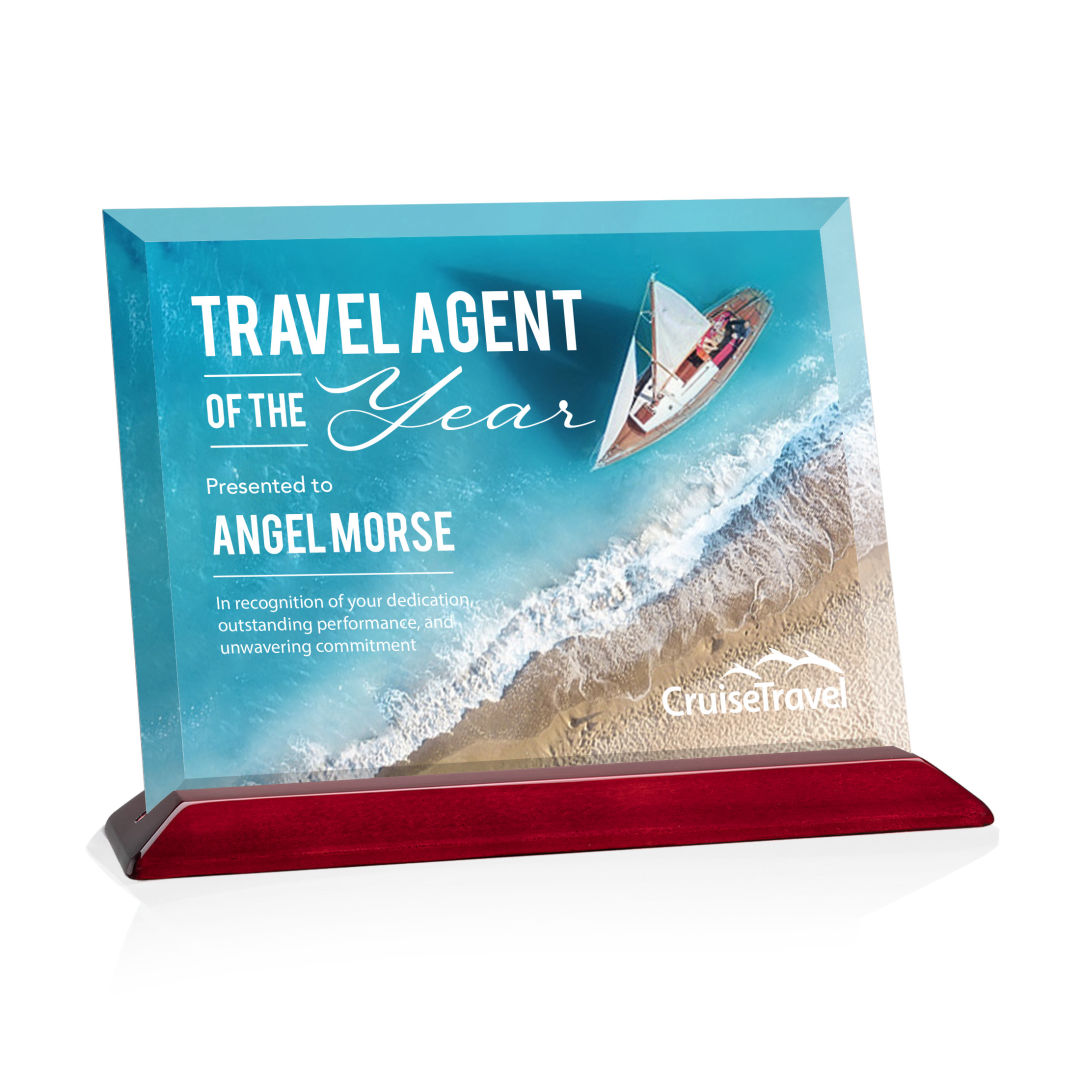 Embassy VividPrint™ Award - Starfire/Rosewood (Horiz)