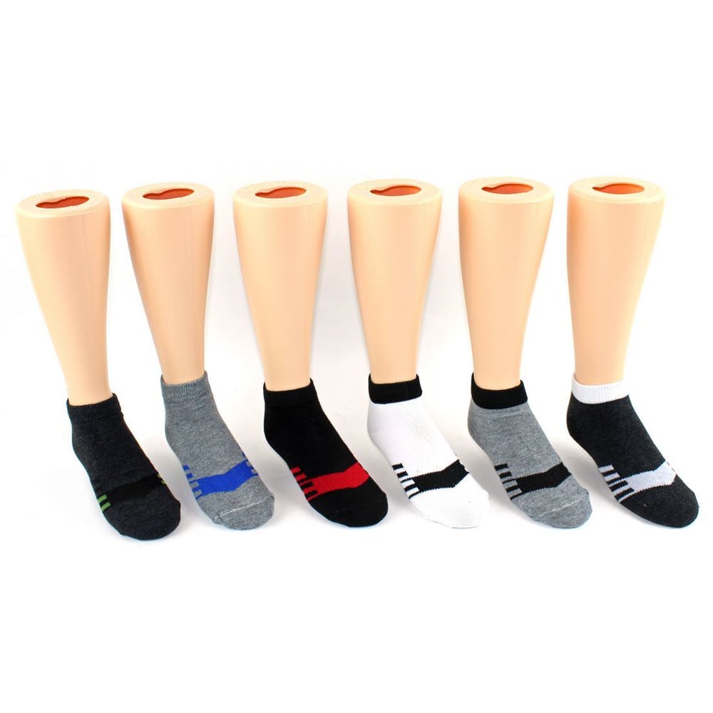 Boys' Sport Ankle Socks - Size 6-8 Contrast Stripe 2