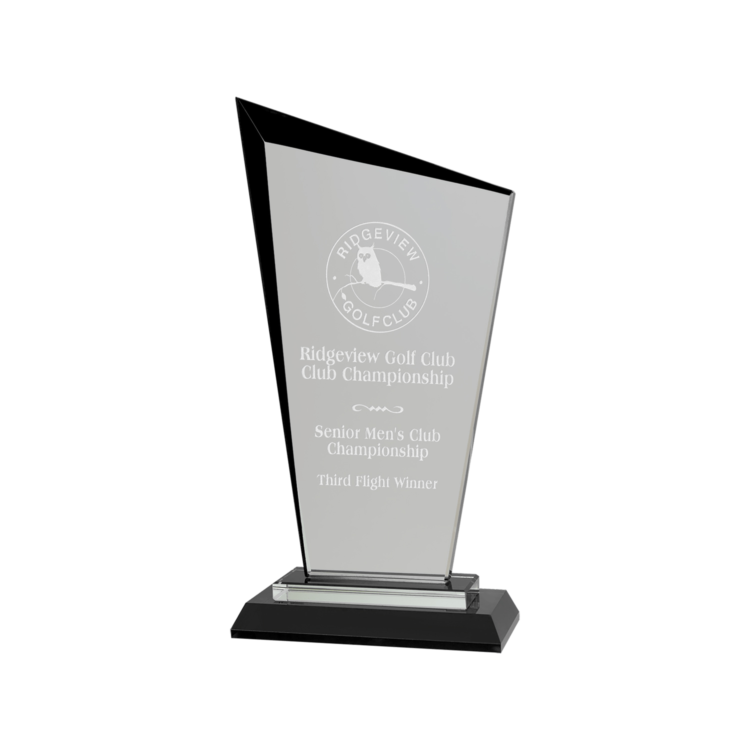 9" Black Razor Glass Award