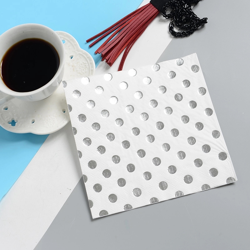 Custom Gold Dot Confetti Paper Napkins 5