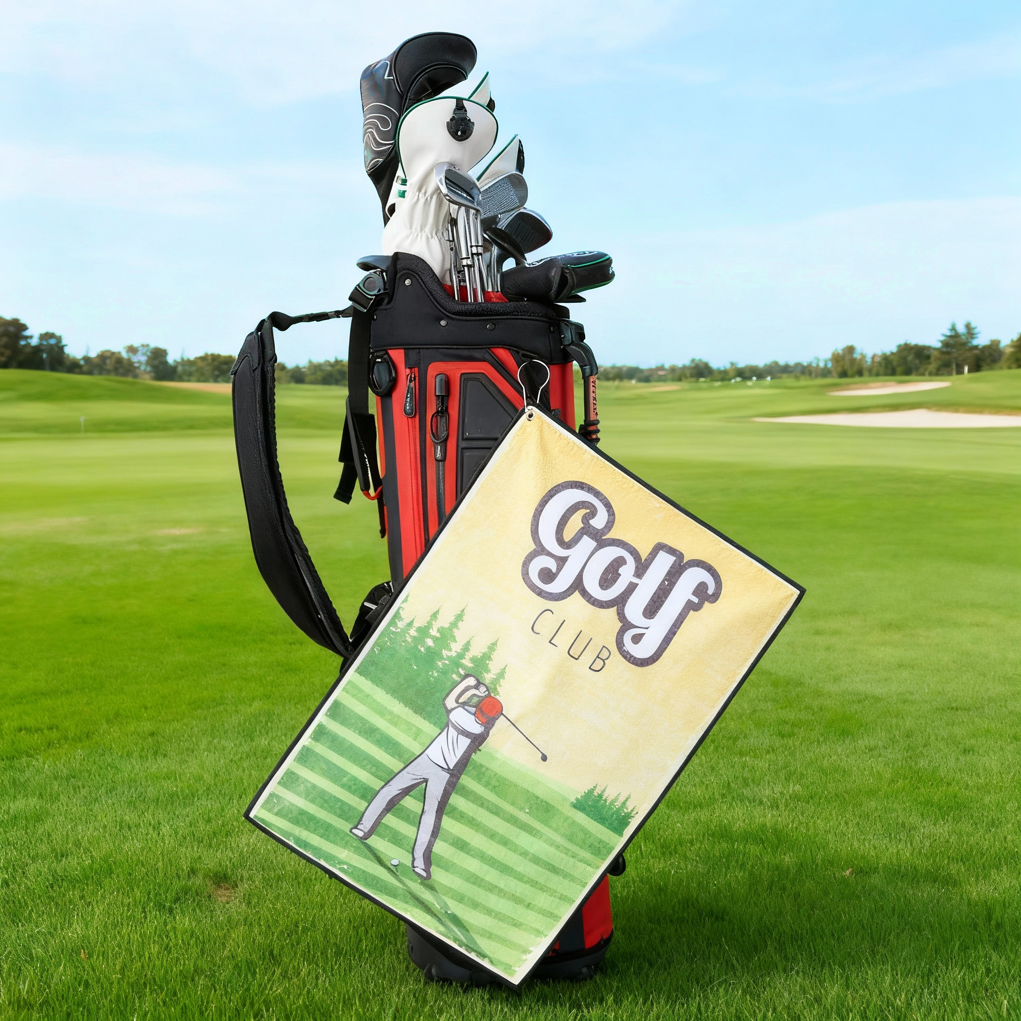 Waffle Texture Sublimated Golf Towel 16" X 24" 6