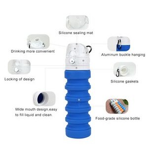 500Ml Sport Folding Silicone Portable Water Bottle 3