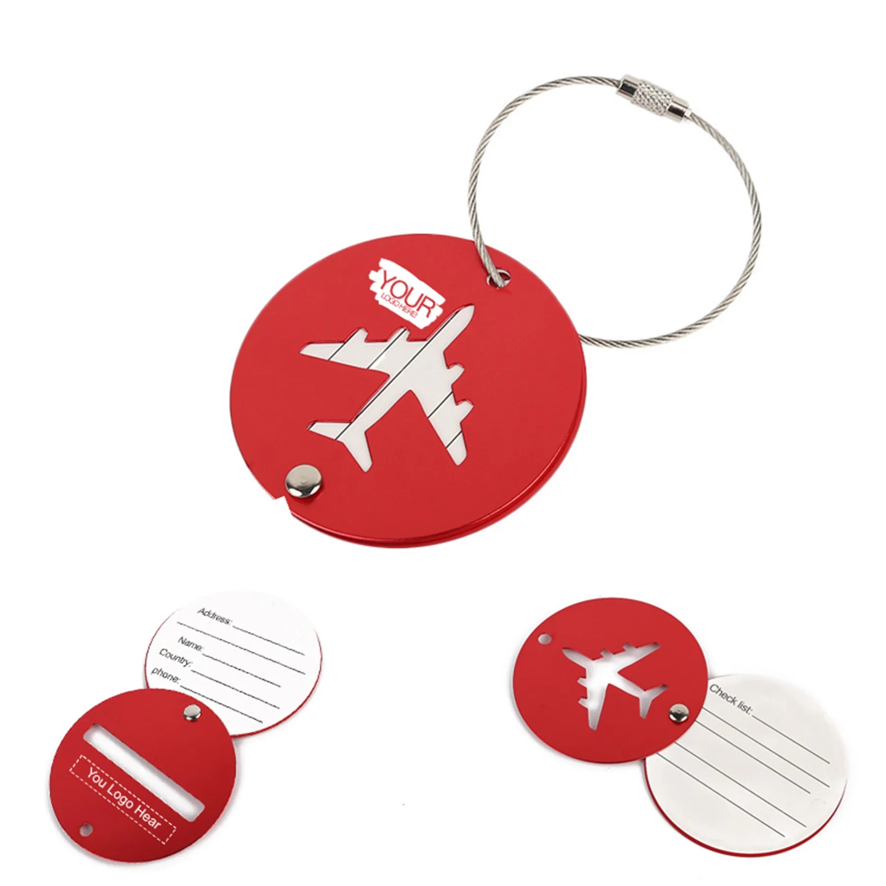 Circular Metal Luggage Tag 5