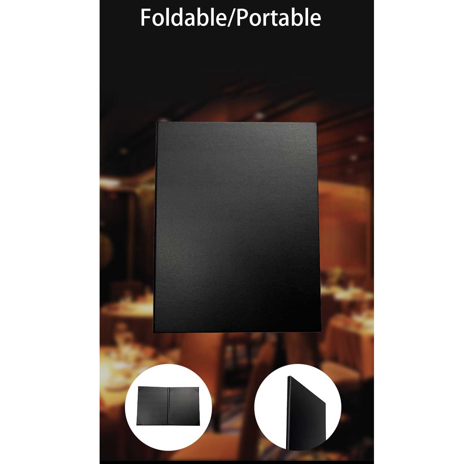 8.5*14 inch 4P PU Leather Cover - Custom Logo Hotel Menu 5