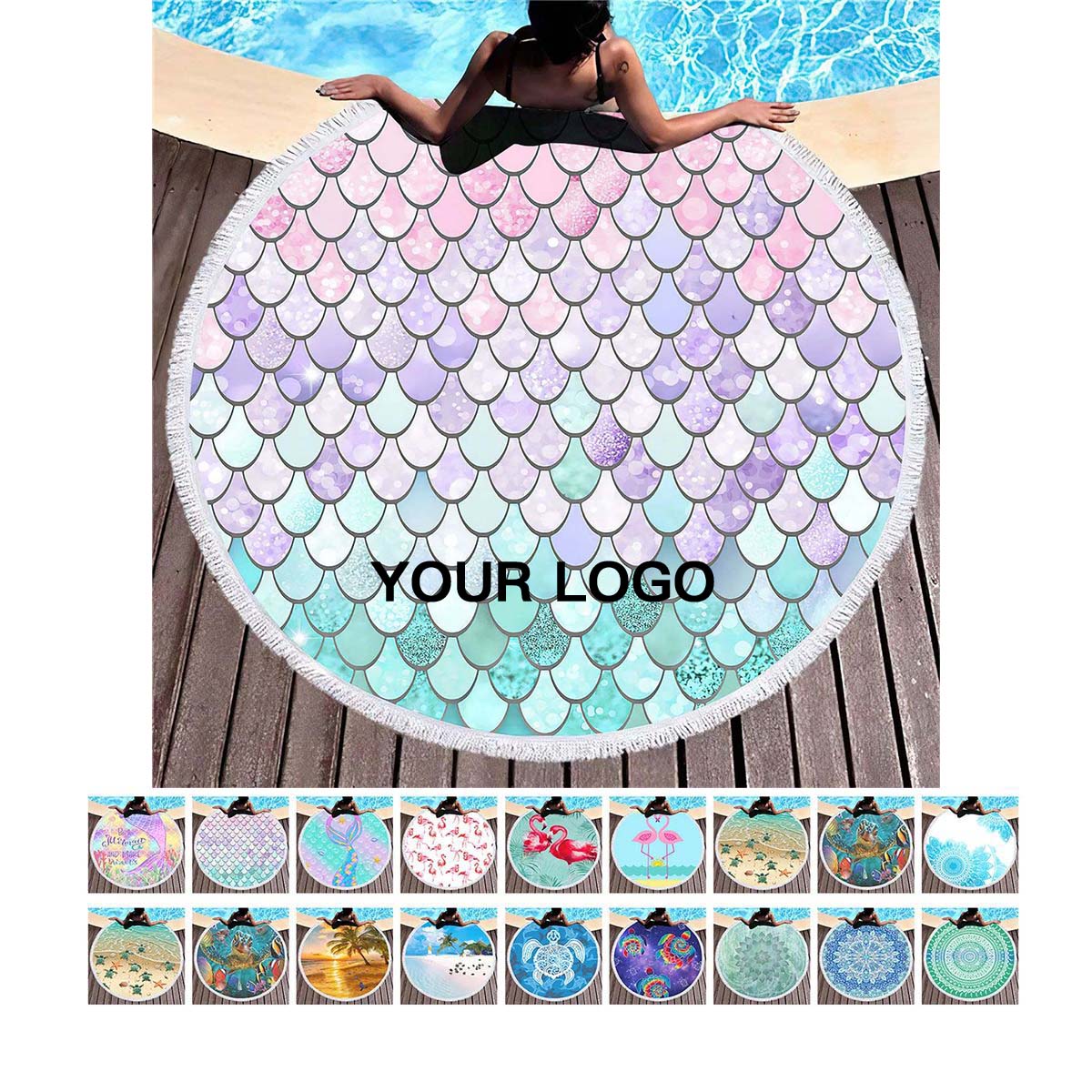 Soft Round Beach Towel with Quick Dry Microfiber 4