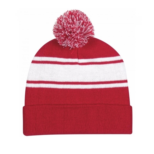 Two-Tone Knit cuff Beanie & Scarf 5