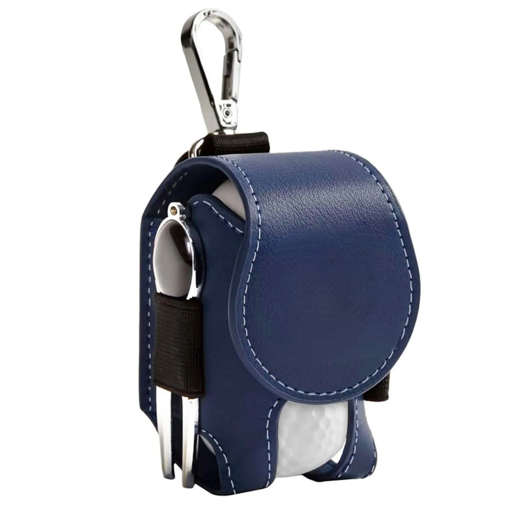 Personalized Leather Golf Ball Pouch Bag 14