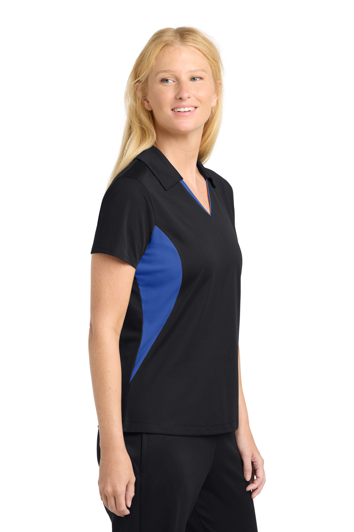 Sport-Tek Women's Side Blocked Micropique Sport-Wick Polo. LST655 69