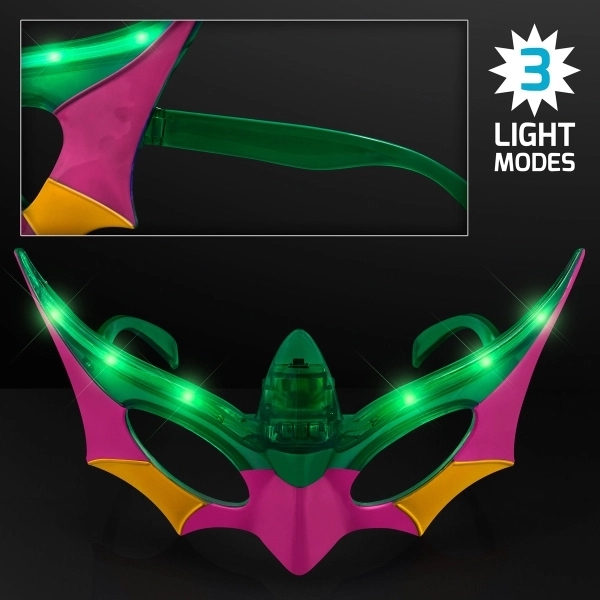 Purple, Green & Gold Mardi Gras Mask LED Shades 6