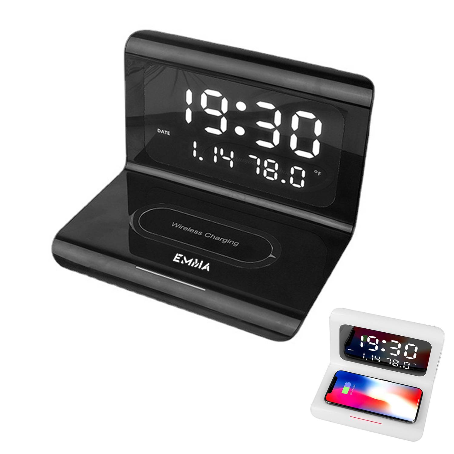 Fast Wireless Charging Station with Digital Clock 3
