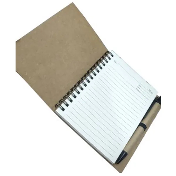 2025 Custom 350G Kraft Paper Notebook with Pen 5.71 " x 4.57 2