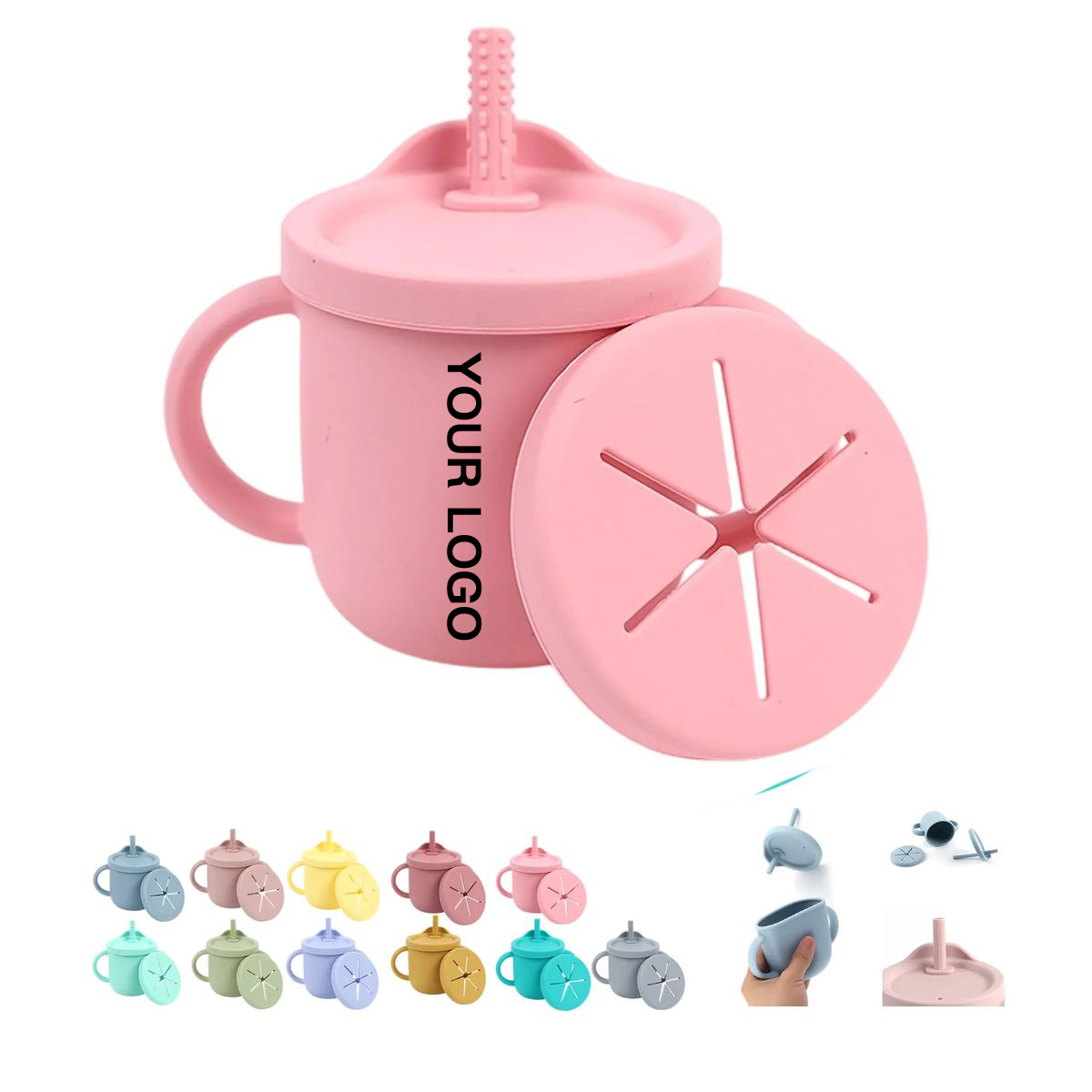 Silicone Toddler Cup with Interchangeable Lid Design 11