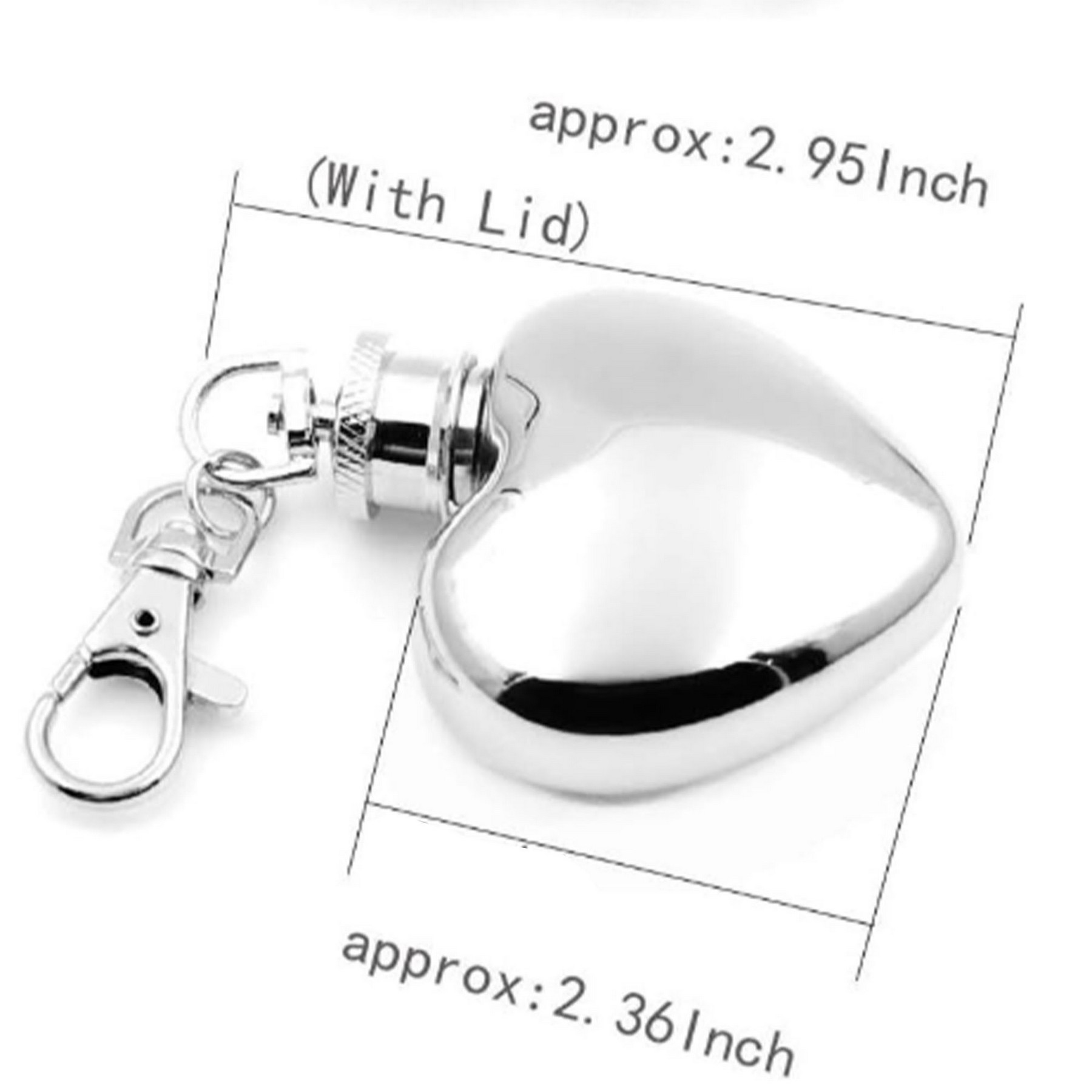 Heart Hip Flask With Keychain 2