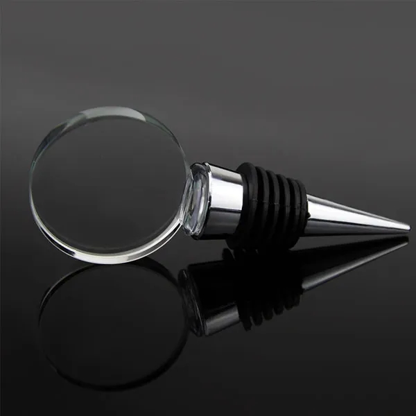 Personalized Round Crystal Wine Stopper 3
