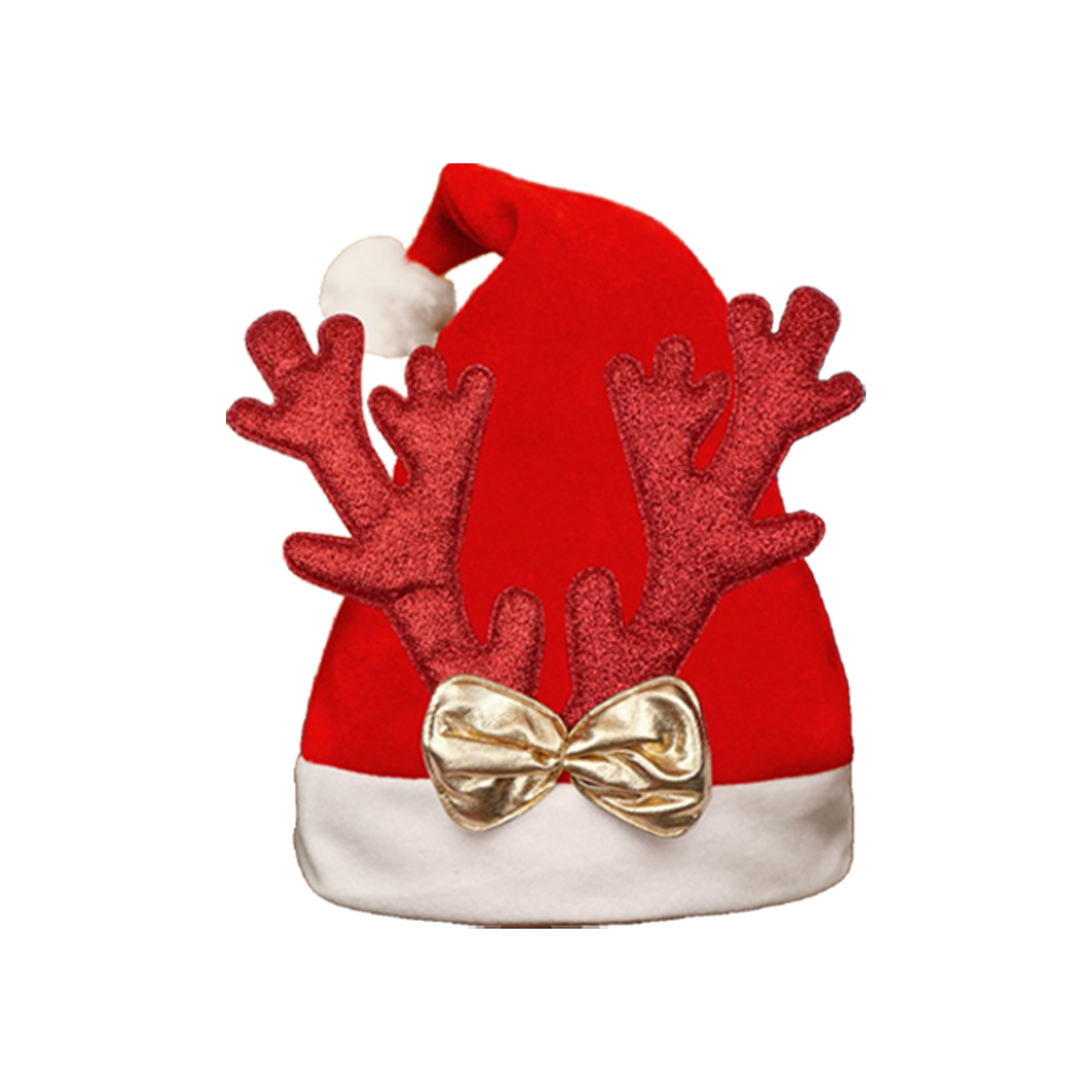 Santa Hat W/Reindeer Antlers 2