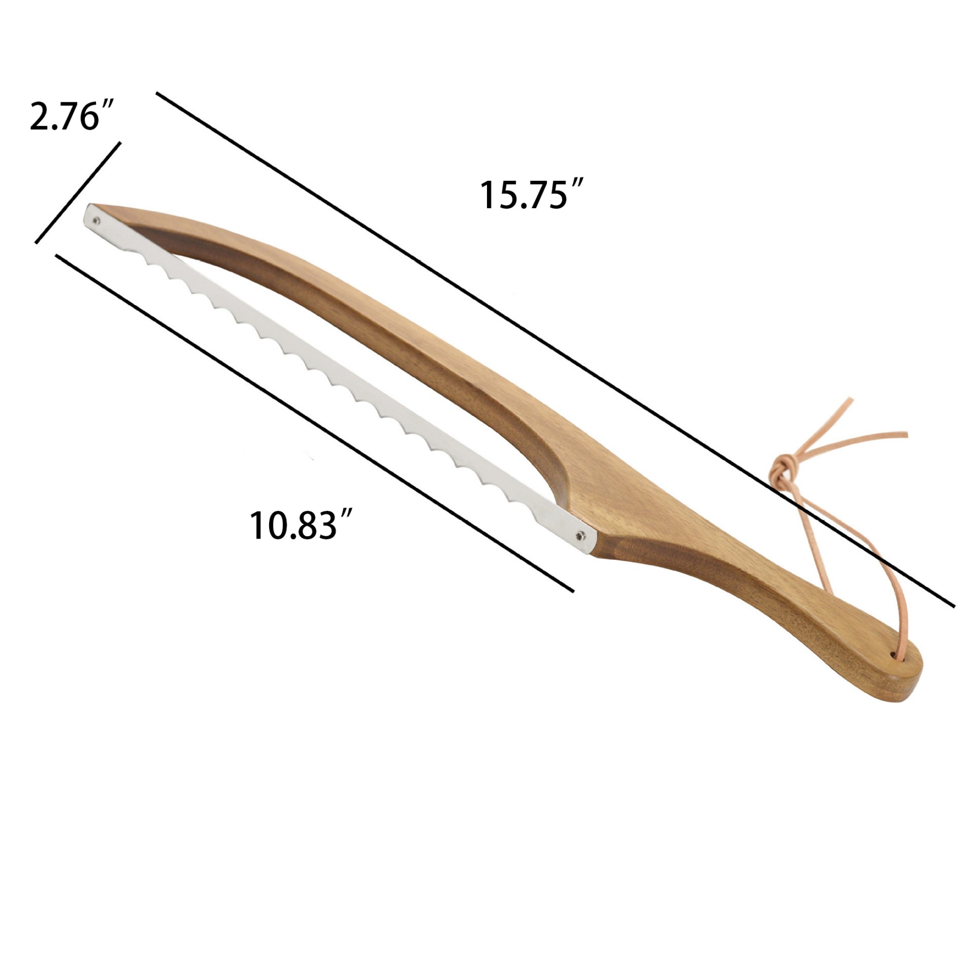 Wooden Bow Bread Knife With Bag 2